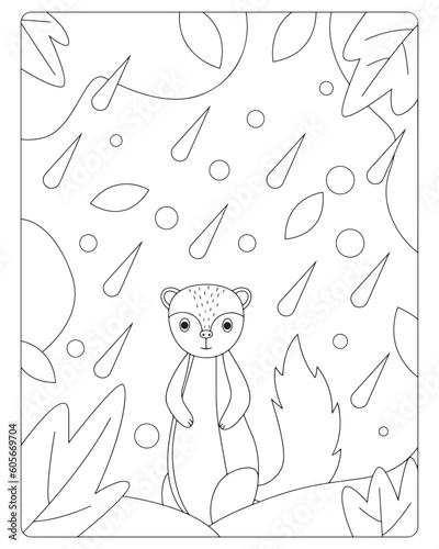 Autumn Coloring Pages for Kids, Autumn Coloring pages, kids Coloring pages, Animals, flower, Nature, black and white Coloring pages.