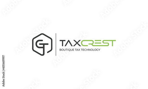 modern flat style TC letter based logo design for tax, finance, and investment business.