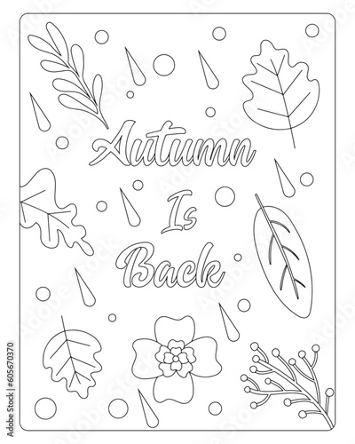 Autumn Coloring Pages for Kids, Autumn Coloring pages, kids Coloring pages, Animals, flower, Nature, black and white Coloring pages.