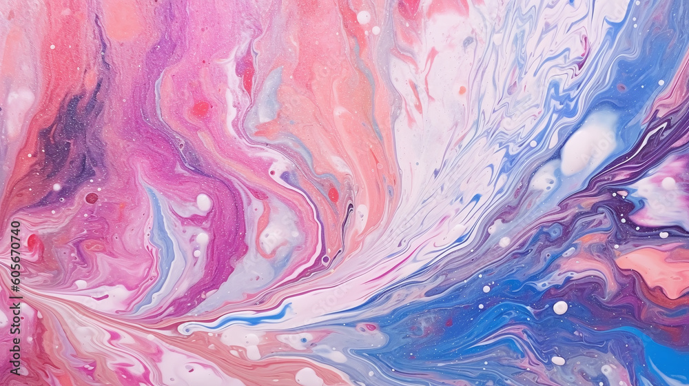 Watercolor of pastel ink colors. Colorful marble background, abstract paint slash pattern. AI generated marble wall with liquid colors blend and wave splash texture