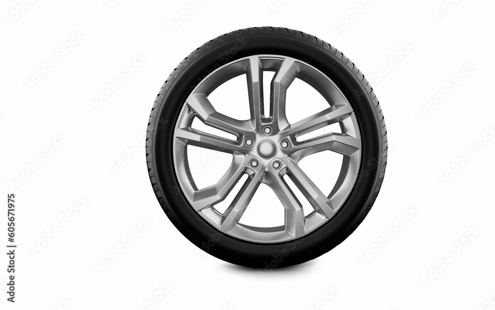 Car tires isolated on white background.