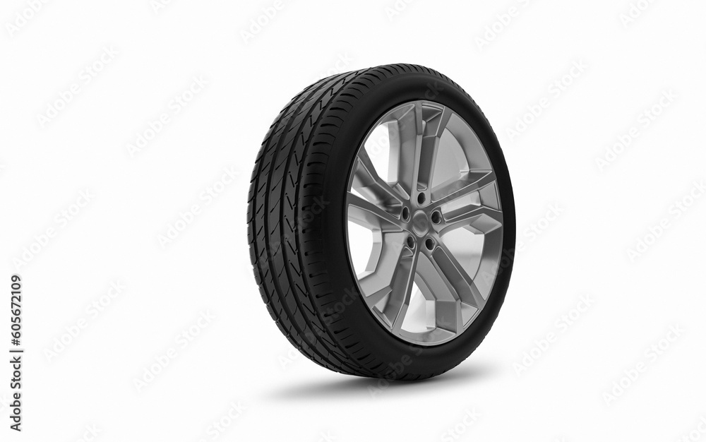 car wheel isolated on white background