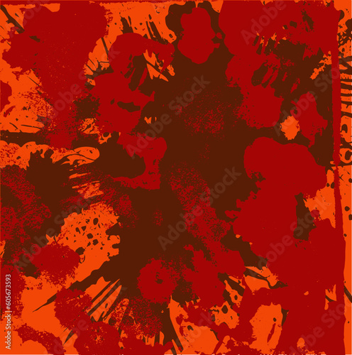 Red grunge background. Abstract texture in scratches, scuffs. Vector chaotic illustration