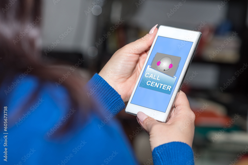 Call center concept on a smartphone