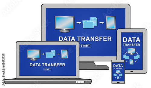 Data transfer concept on different devices