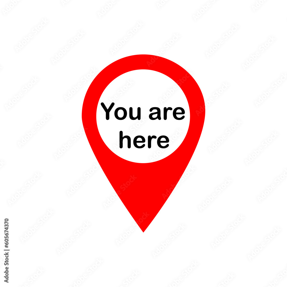 You Are Here Map Pointer - Vector Illustration - Isolated On White Background You Are Here Map Pointer - Vector Illustration - Isolated On White Background