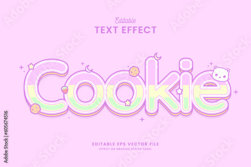 decorative cookie editable text effect vector design