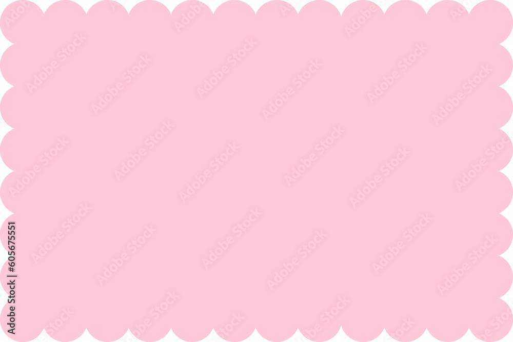  Pink scallop frame borders for text, blank notepad cut out for writing space, png transparent.
