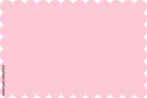  Pink scallop frame borders for text, blank notepad cut out for writing space, png transparent.