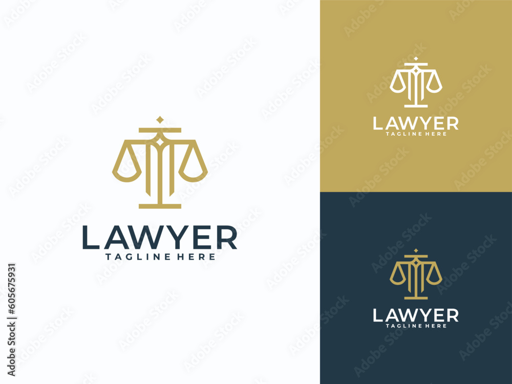 minimalist linear Legal firm and office logo