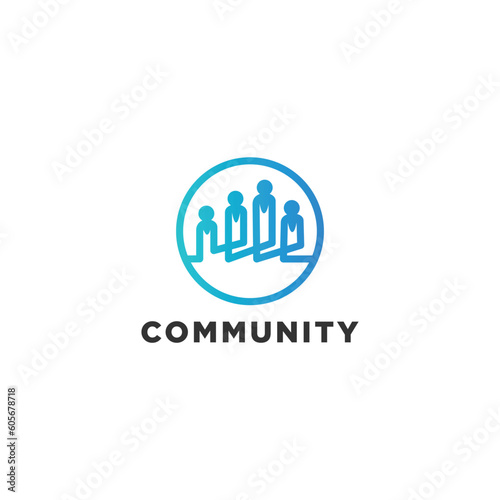 Vector logo design template. Concept for family, teamwork, creativity, training, business partnership, sport team. Human logotype © Zayn