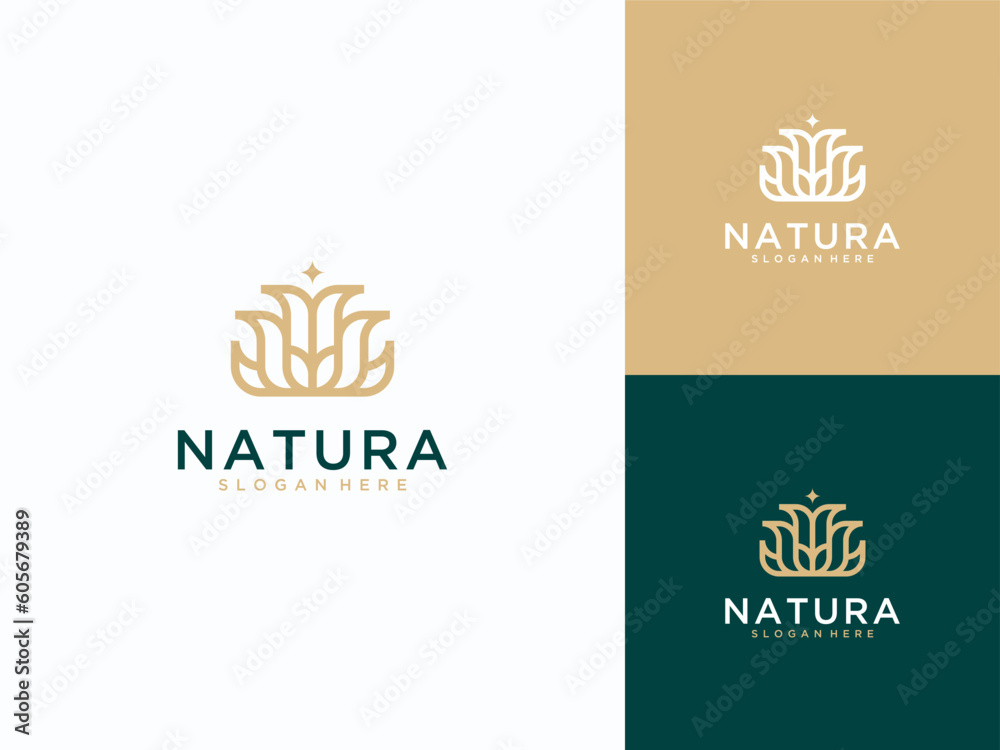 Luxury Logo, Lotus flower icon