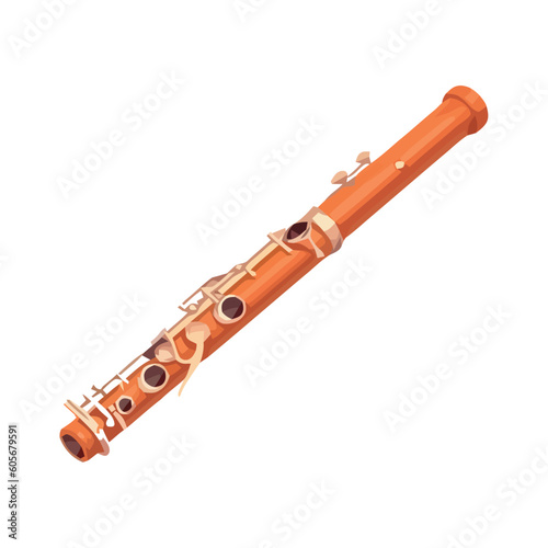 A shiny brass flute, blowing sweet harmony