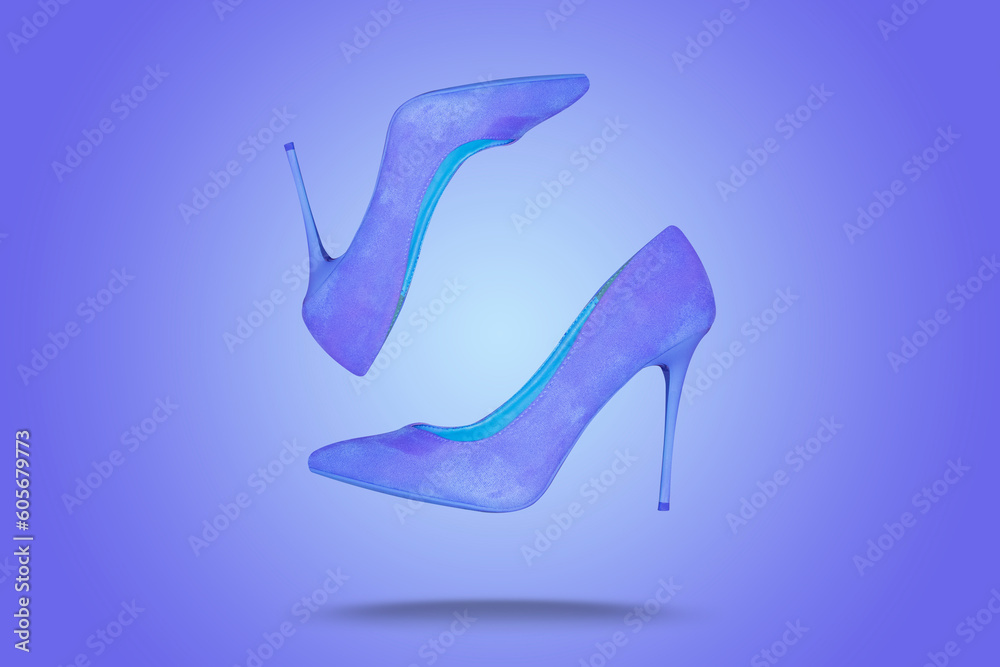 Sexy black high heel shoes closeup art photo print