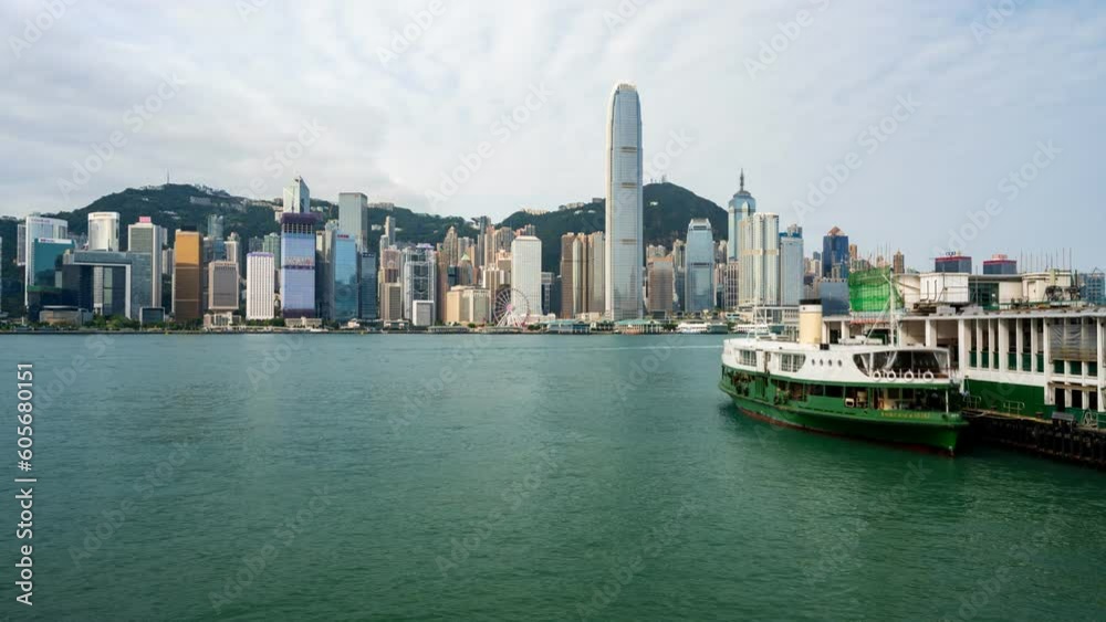 time elapse of Tsim Sha Tsui harbor in Hongkong time elapse of Tsim Sha Tsui harbor in Hongkong