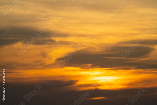 Beautiful sunset sky in a shiny day. © goldquest
