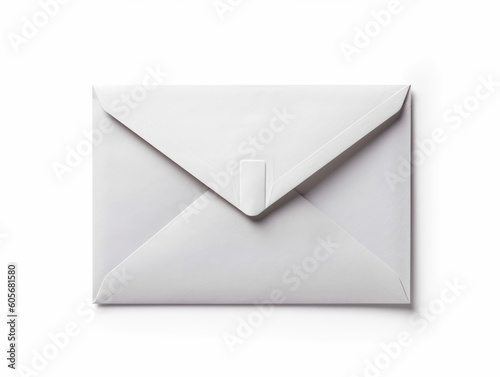 Blank open mail envelope isolated on white background