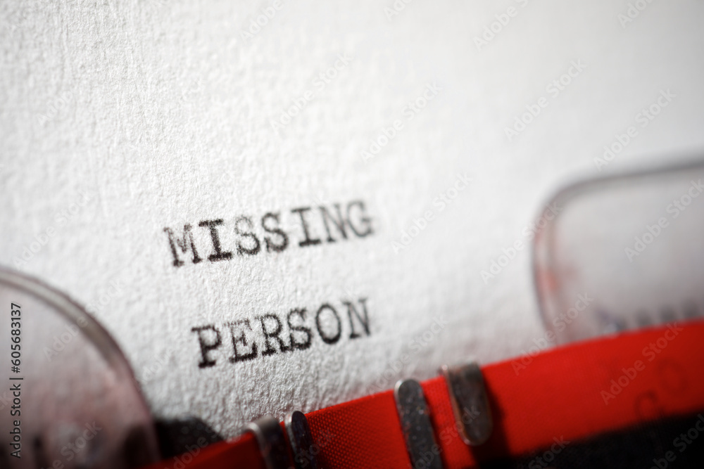 Missing person text - obrazy, fototapety, plakaty 