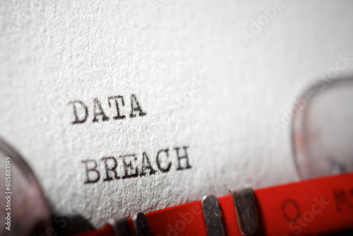 Data breach text photo