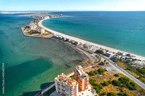 Spit of the spanish town of La Manga del Mar Menor. Murcia. Spain