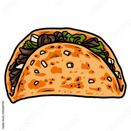 Tacos Birria Taco Quesabirria Drawing Art Illustration Vector