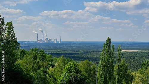 Panoramic view of the Belchatow power plant from Kamiensk hill