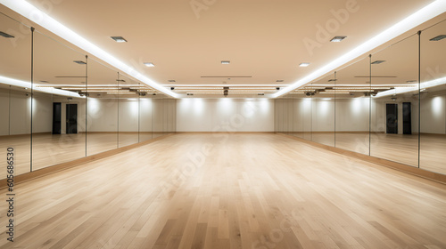 Dance studio interior. Generative AI image.