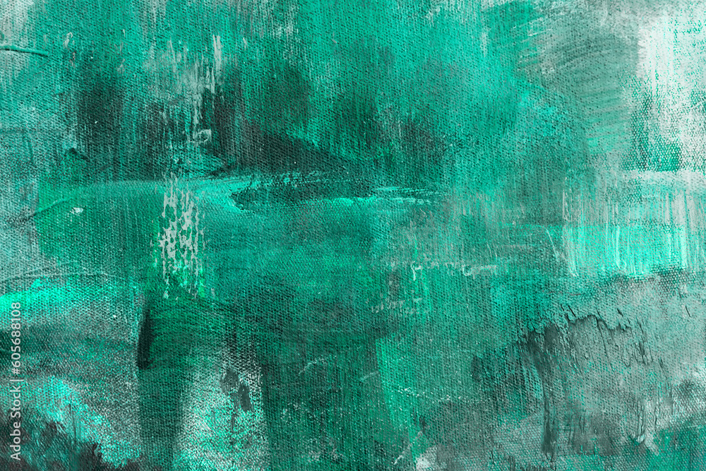 Green mint abstract painting