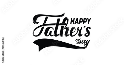 Happy Father's Day typography Card. Handwritten modern inscription. Father's Day sale promotion calligraphy poster. Vector text illustration