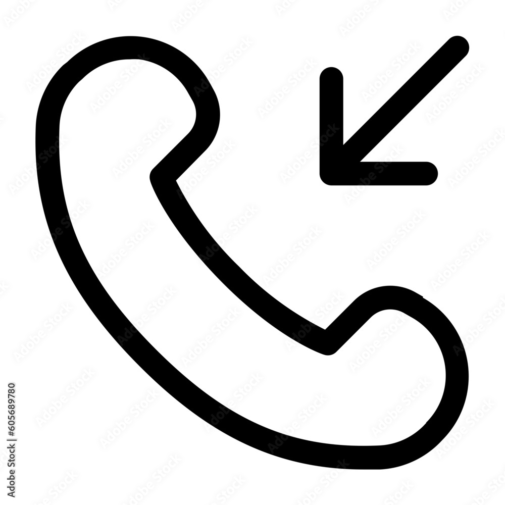 incoming call telephone outline icon incoming call telephone outline icon