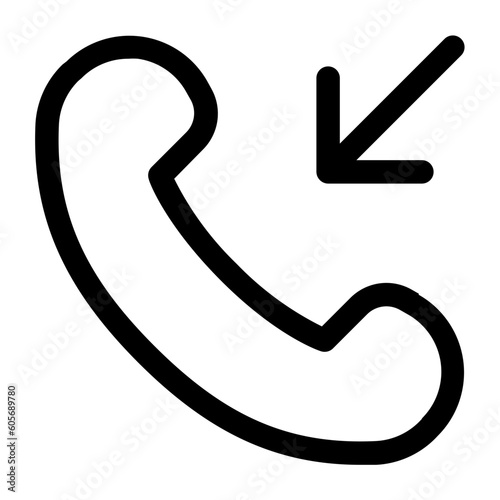 incoming call telephone outline icon