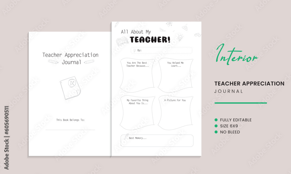 Teacher Appreciation Journal Kdp Interior Template