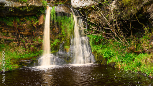 Waterfall in Sills Burn at Upper Coquetdale, a tributary of the River Rede located within the Otterburn Ranges in Northumberland and the Cheviot Hills photo
