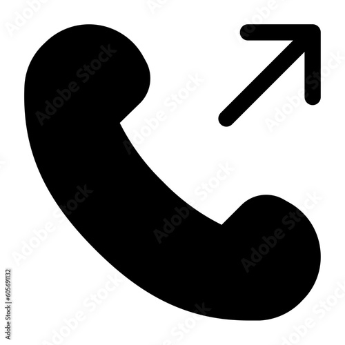 outgoing call telephone solid Glyph icon