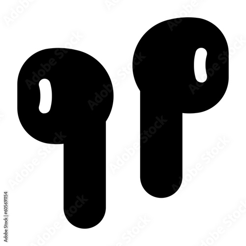 earbuds music tws solid Glyph icon