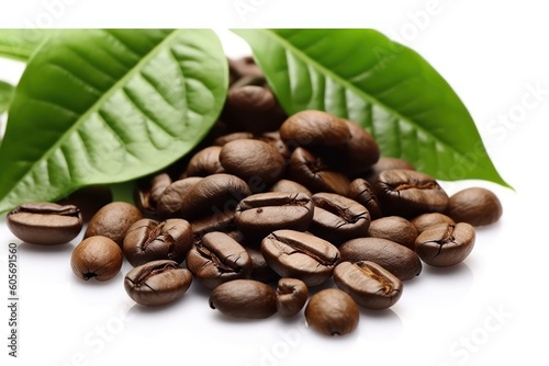 The Perfect Start: Aromatic Coffee Beans in an Isolated Cup, generative ai