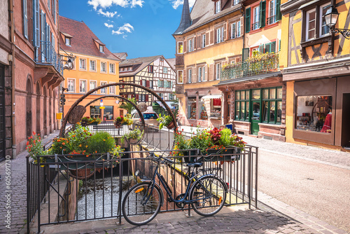 Town of Colmar colorful architecture and street view