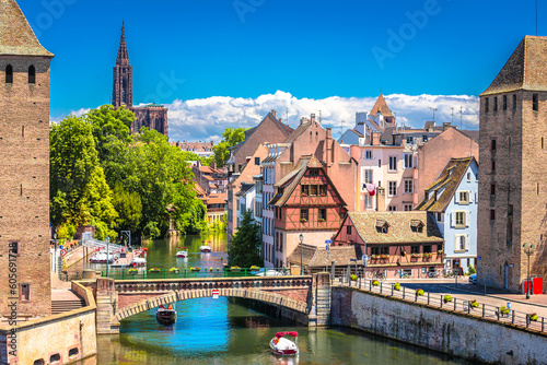Strasbourg scenic river canal and architecture view photo