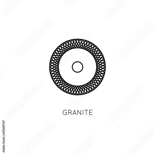 Diamond disc vector icon. Disc for working with granite angle grinder.