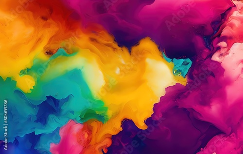 Abstract colorful liquid background illustration, Ai generative