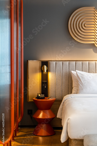 Luxury Hotel Room with minimal furnishings 