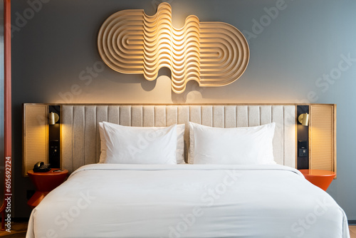 Luxury Hotel Room with minimal furnishings 