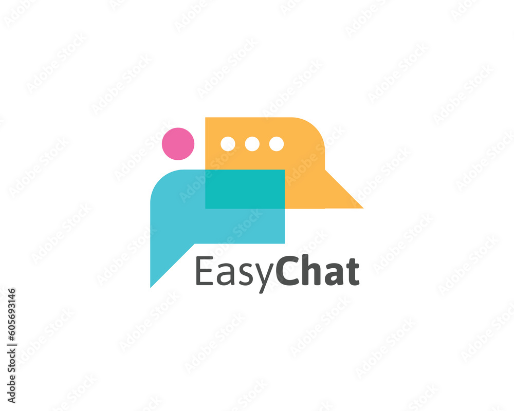 Chat logo with people concept. Message symbol vector logo icon Chat logo with people concept. Message symbol vector logo icon