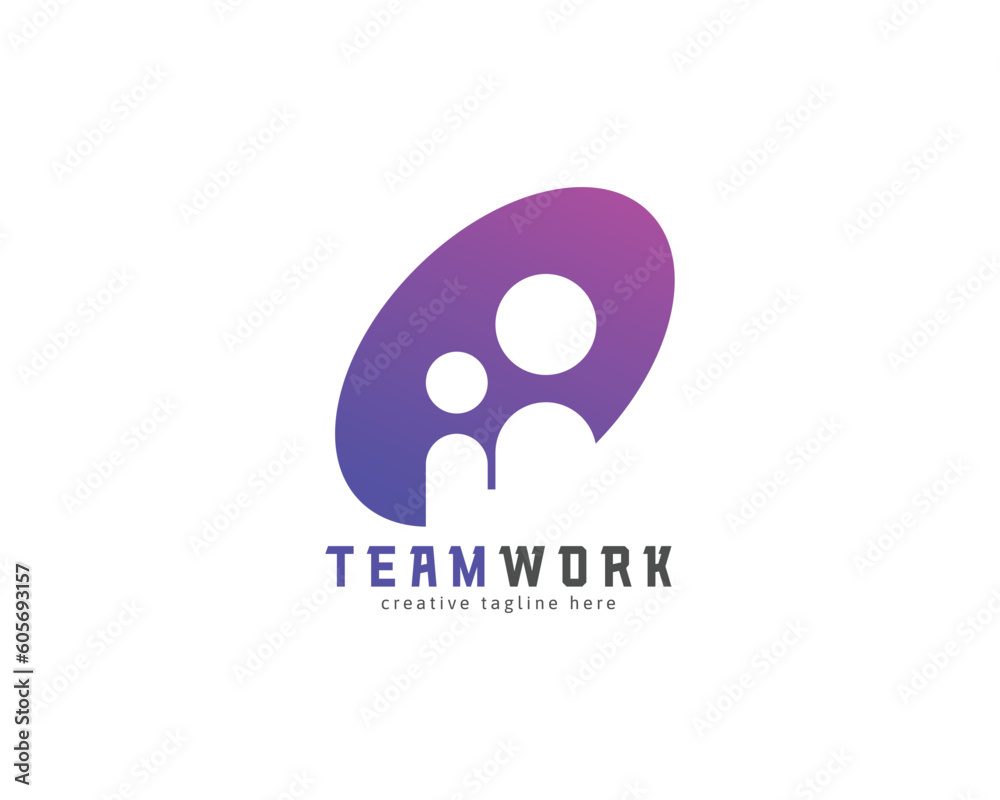 Teamwork logo concept. Community logo graphic Teamwork logo concept. Community logo graphic