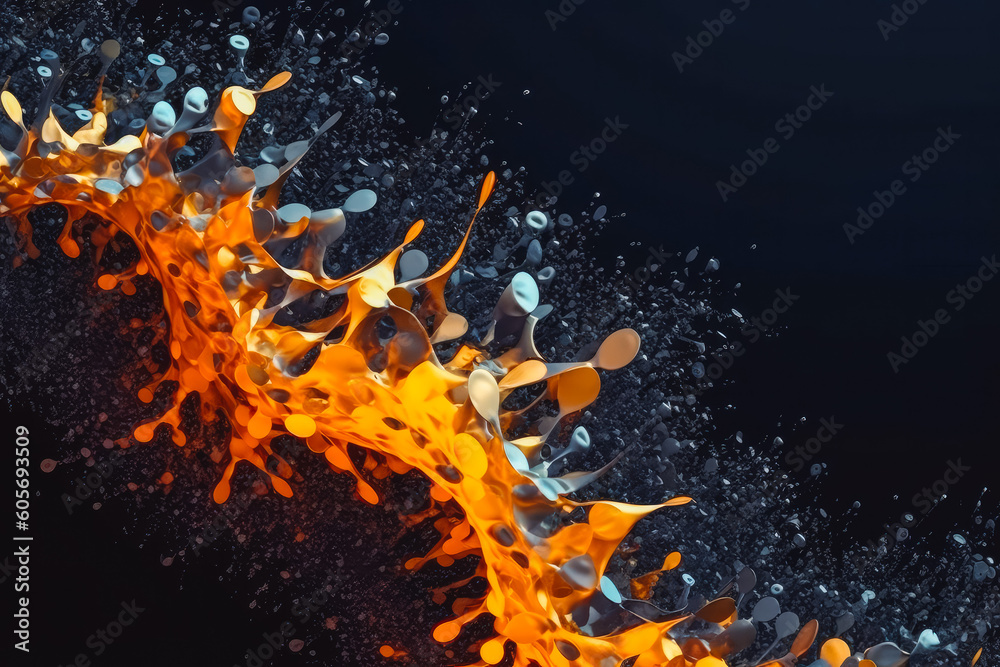 Motion graphic particles organic form. Futuristic abstract background wallpaper wave. Generative AI Motion graphic particles organic form. Futuristic abstract background wallpaper wave. Generative AI
