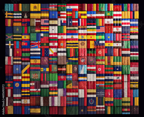 Background of national flags of all countries of the world.