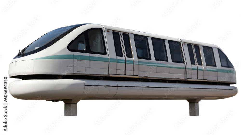 Monorail isolated on transparent background. Generative AI