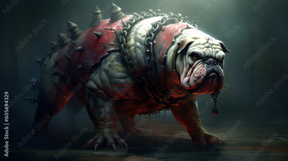 Fototapeta premium A painting of a bulldog