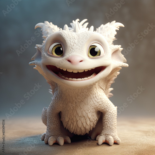 Baby salamander illustration 3D