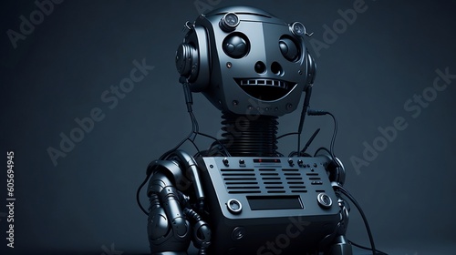 Happy robot laughing technology and emotions